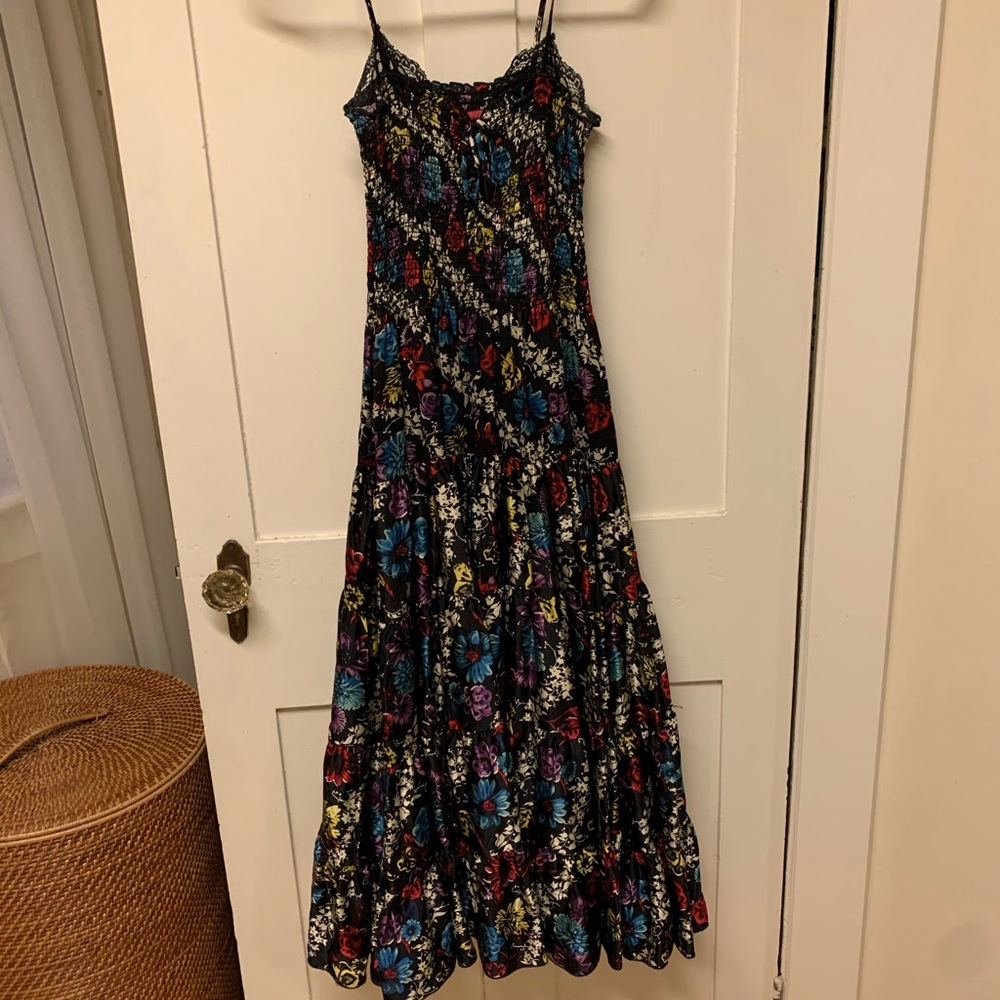 Betsey Johnson - Long Slip Floral Silk Dress